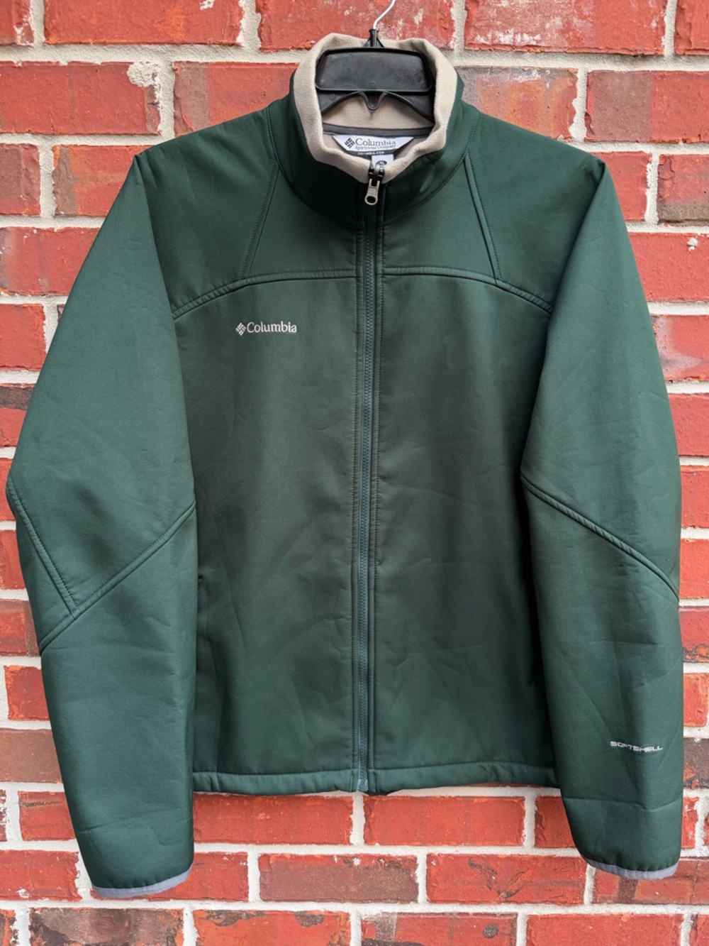 Columbia Interchange Men’s XL Green Full-Zip Fleece Lined Softshell Jacket F6